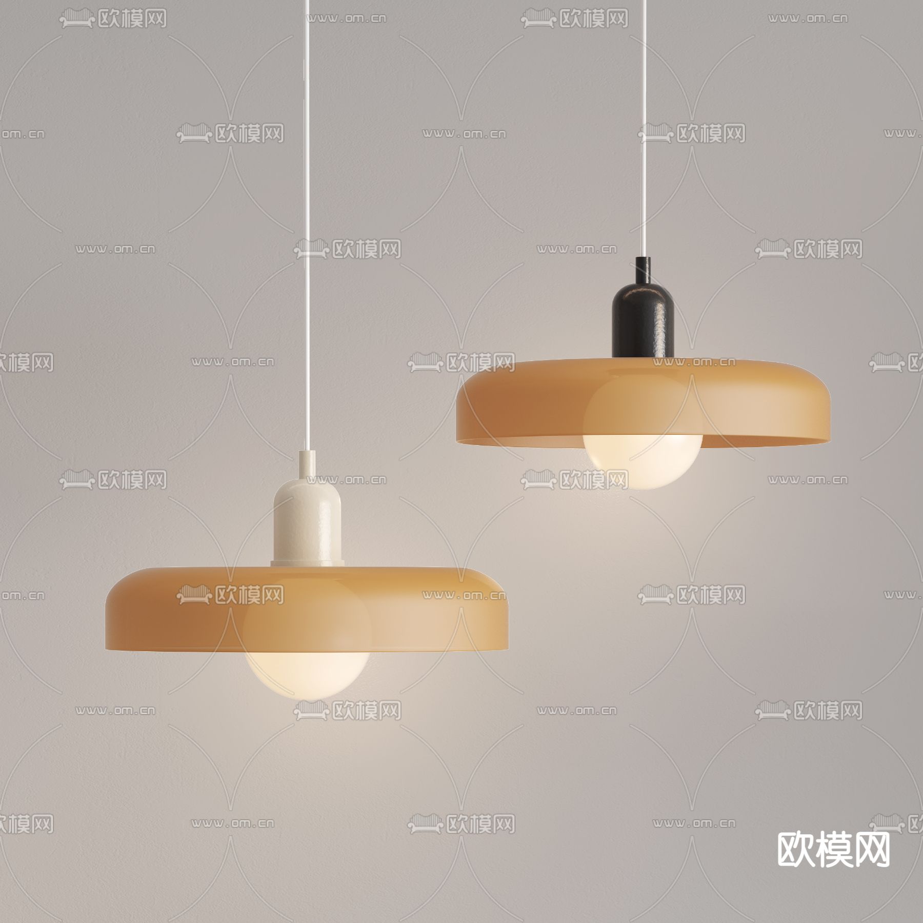 侘寂风小吊灯3d模型下载（渲染图2）