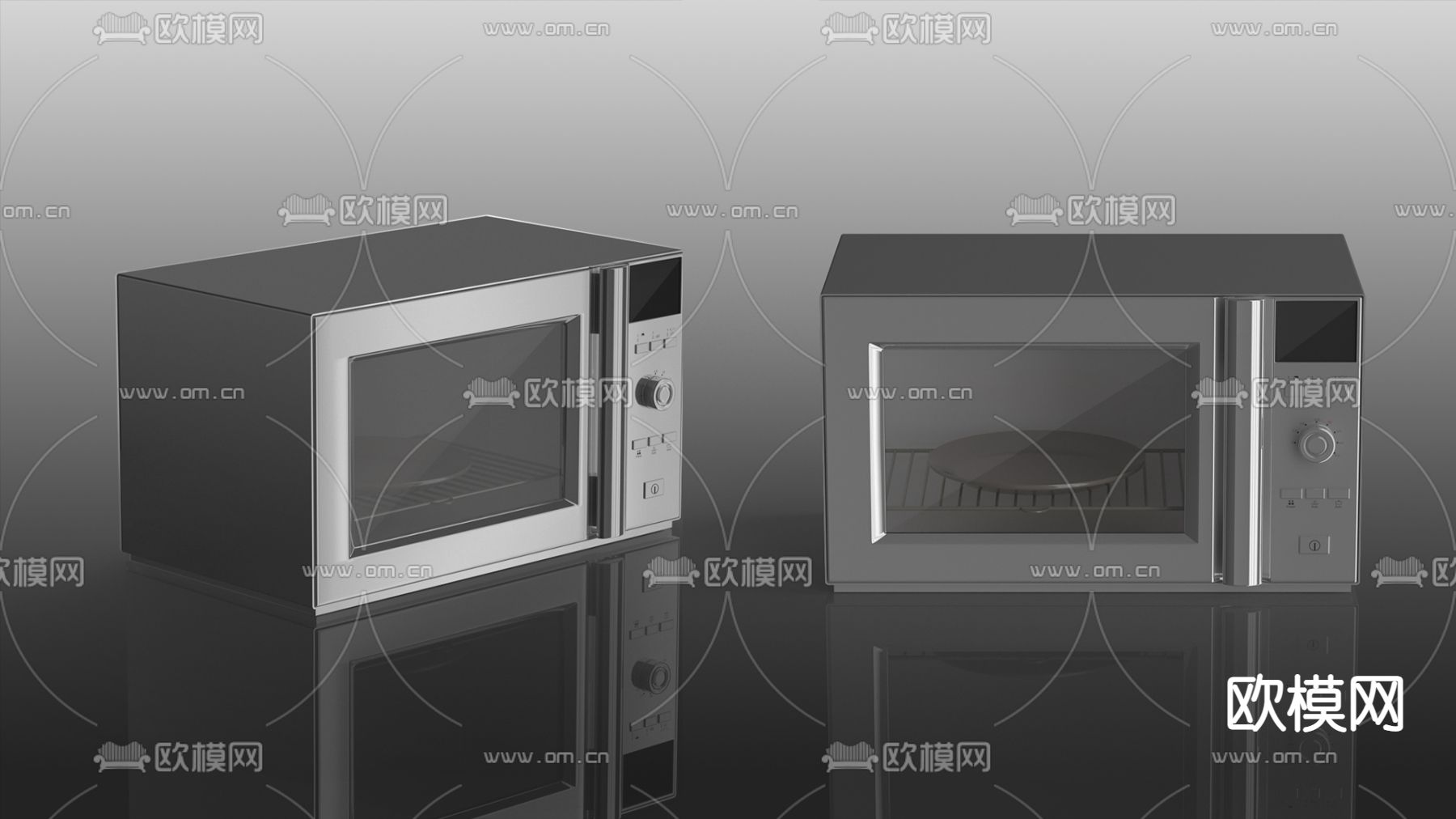 现代简约微波炉免费3d模型下载