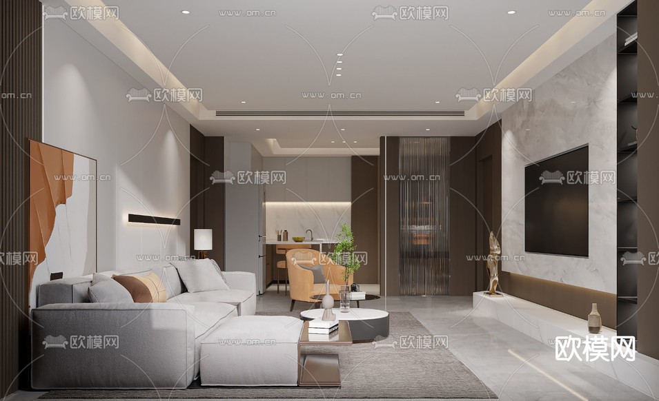 现代酒店套房客厅免费3d模型下载_ID12167170_3dmax免费模型-欧模网