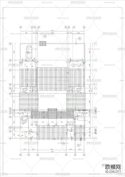 14.四合院建筑設(shè)計(jì)CAD施工圖下載(渲染圖3)