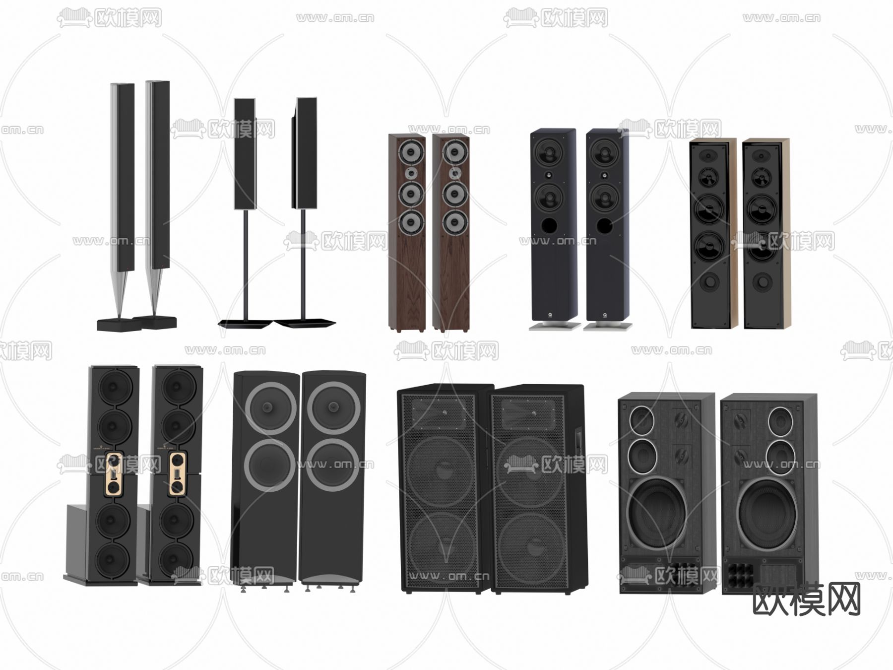 立式音响 音箱3d模型下载