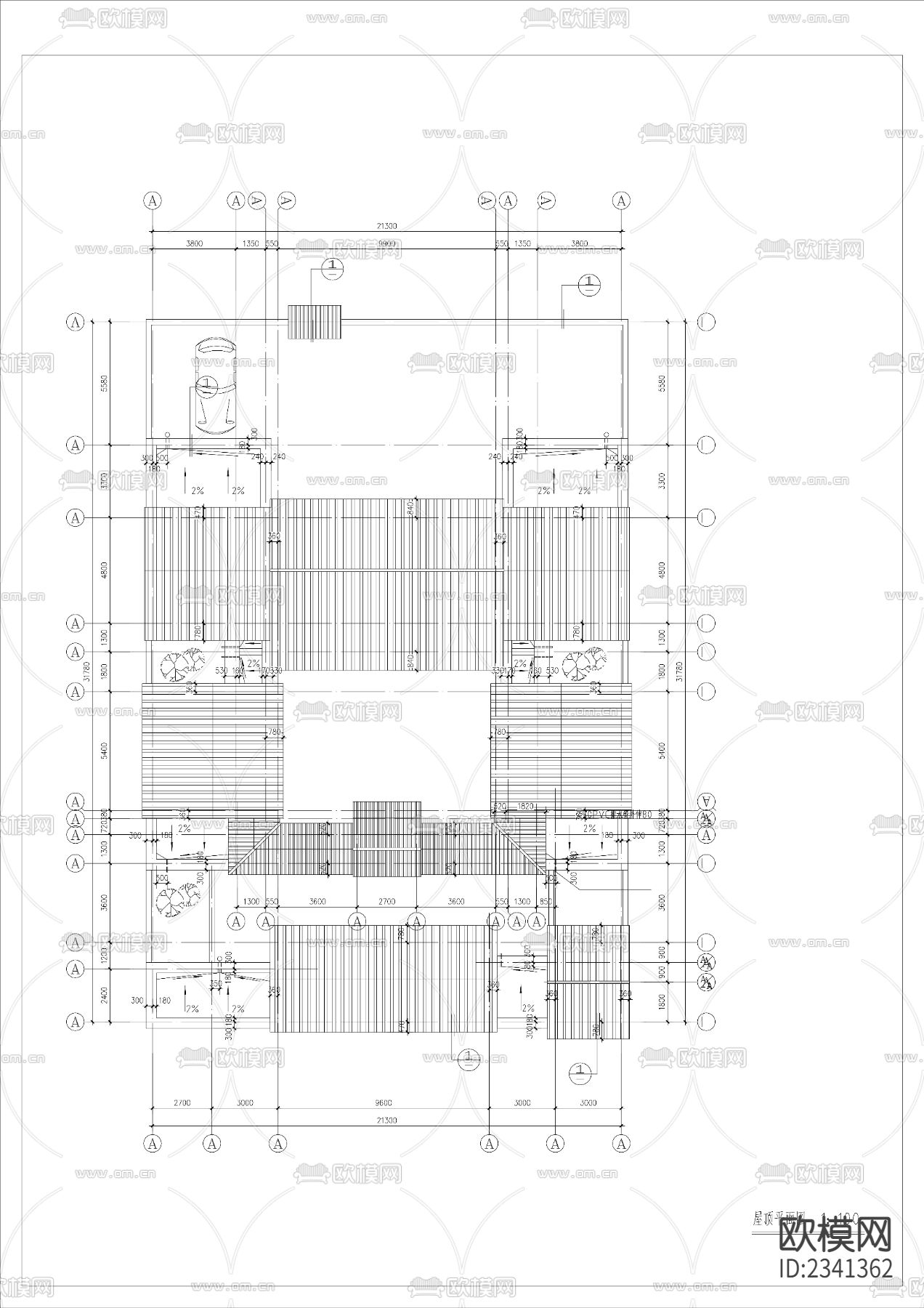 7.四合院建筑设计CAD施工图下载（渲染图3）