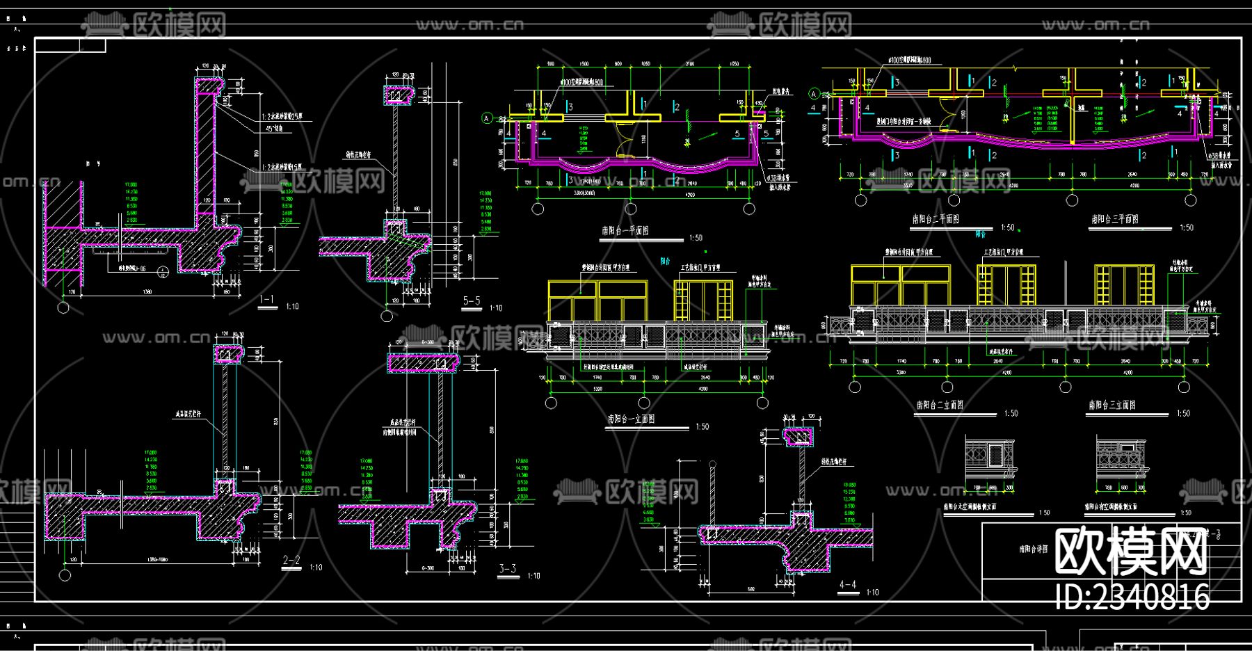 六层加跃层住宅楼建筑CAD施工图下载（渲染图2）