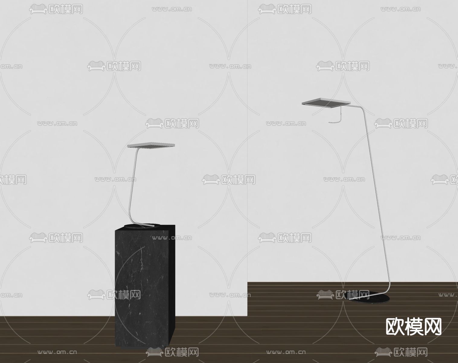 Areti 现代落地灯su模型下载（渲染图2）