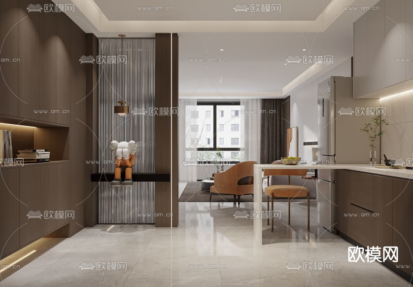 现代酒店套房客厅免费3d模型下载_ID12167170_3dmax免费模型-欧模网