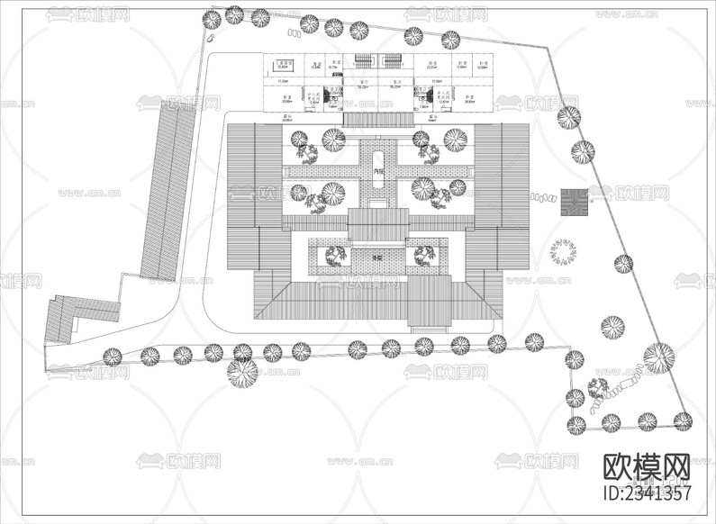 四合院建筑設計CAD施工圖下載(渲染圖5)