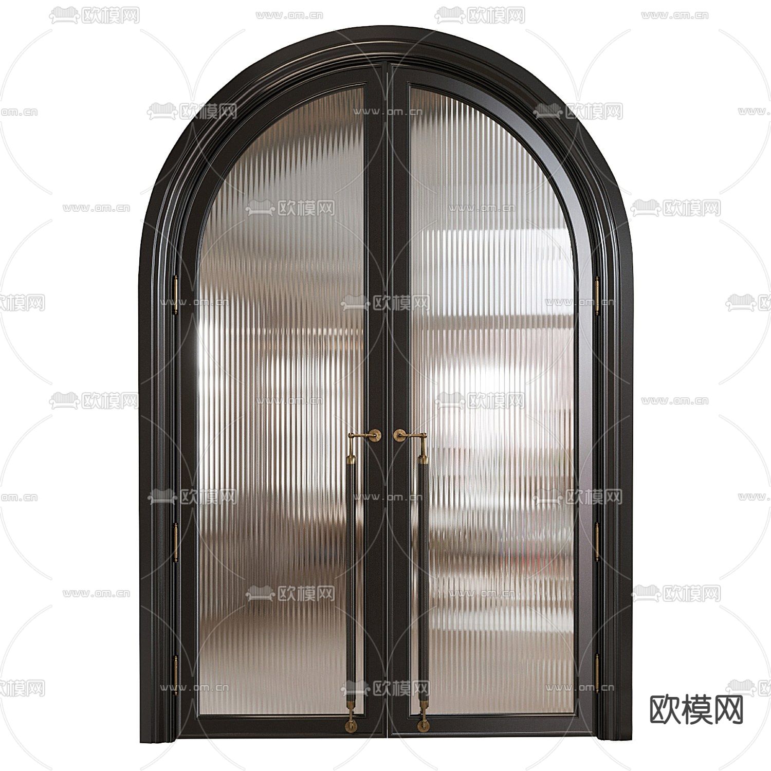 轻奢双开门 玻璃拱形门3d模型下载_ID12173017_3dmax免费模型-欧模网