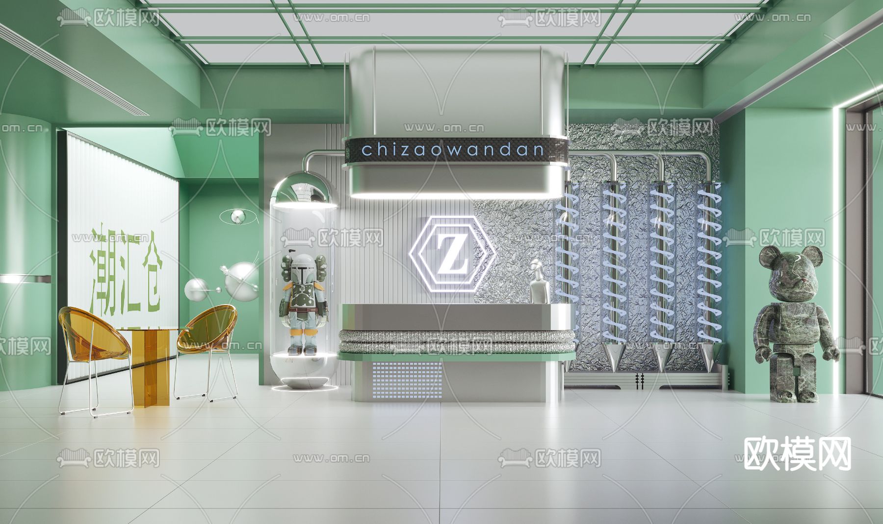 现代潮玩店3d模型