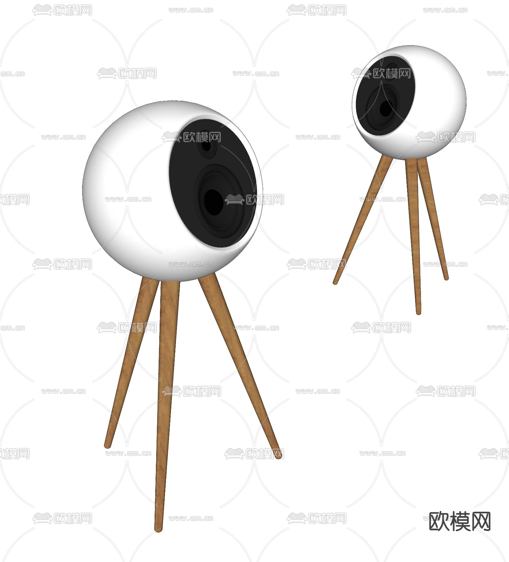 北欧落地无线蓝牙小音响su模型下载（渲染图2）