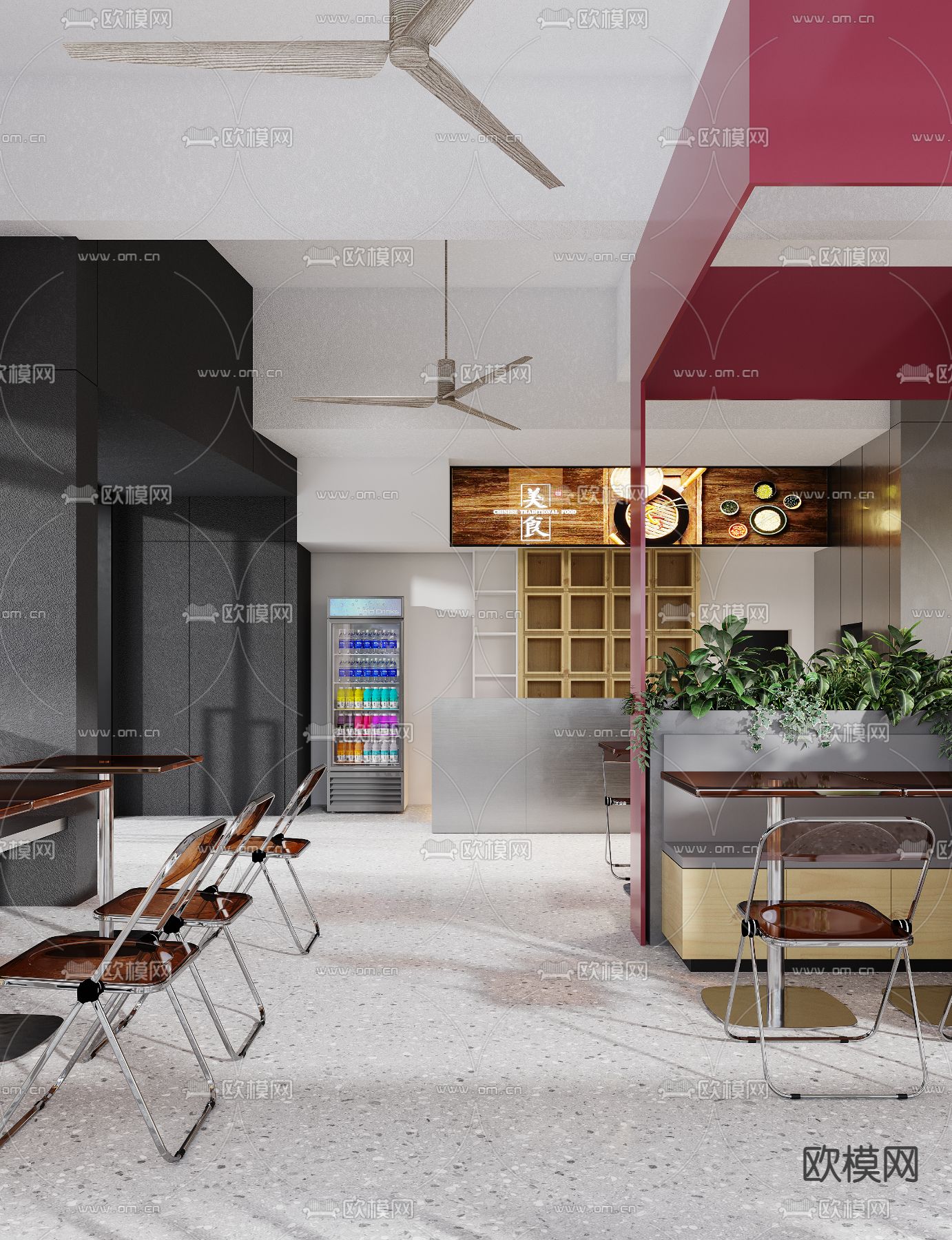 现代快餐厅 快餐店3d模型下载（渲染图6）