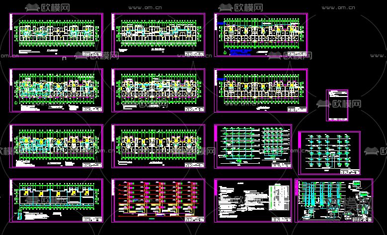 多层住宅楼电气设计CAD施工图下载（渲染图1）
