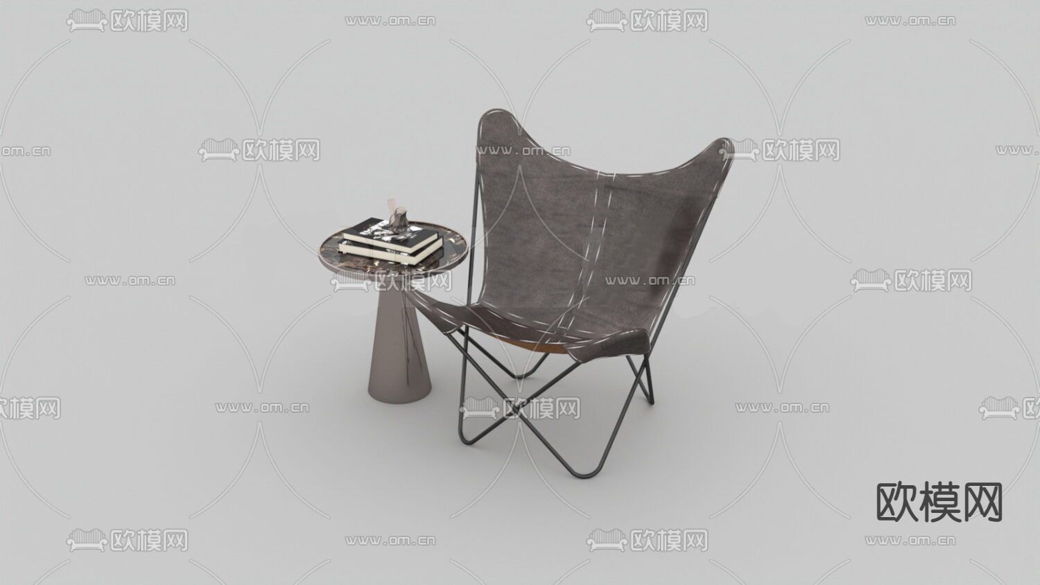 北欧简约不锈钢皮革休闲椅免费3d模型下载_ID12176715_3dmax免费模型-欧模网