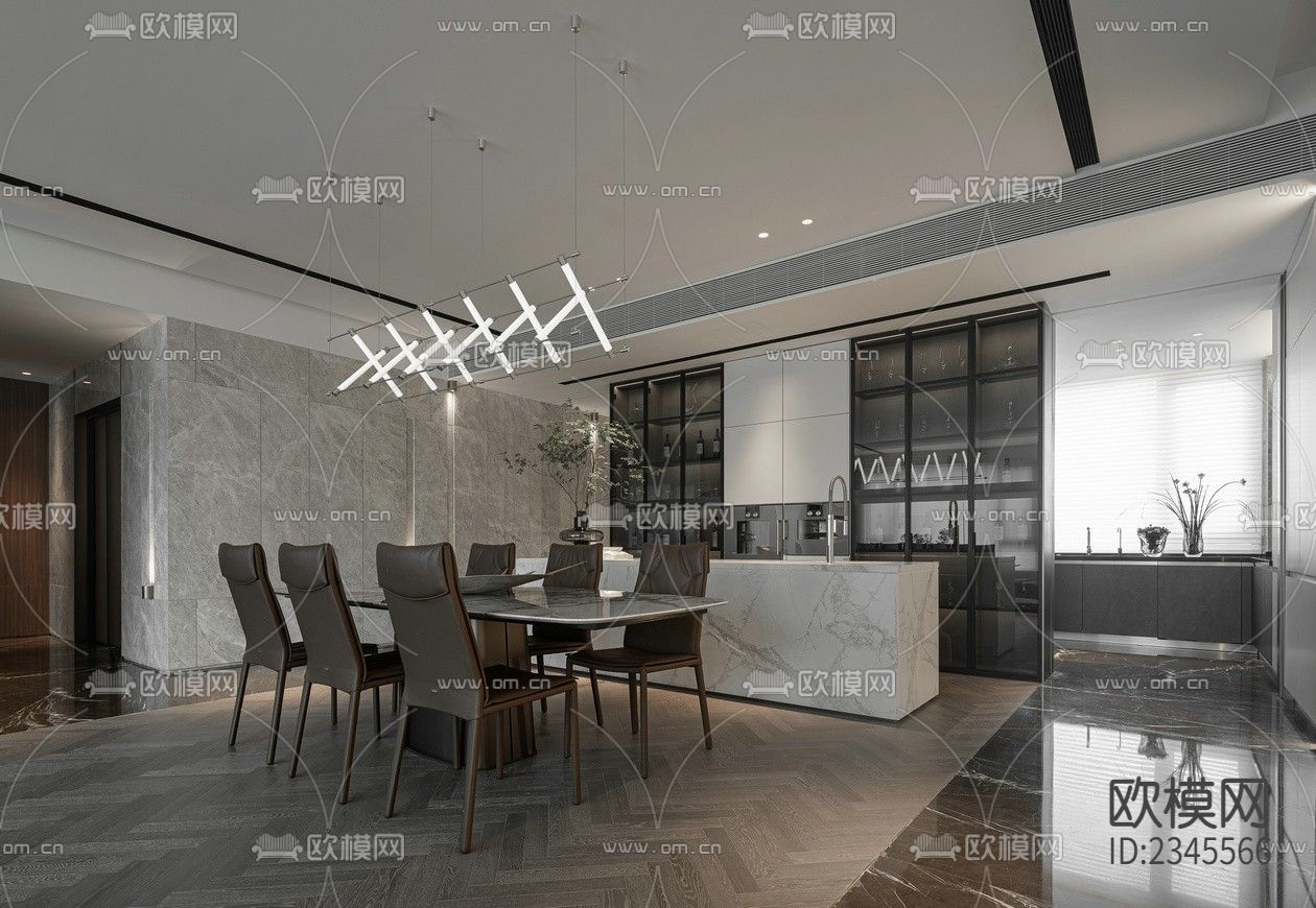 商品房cad平面布置图下载（渲染图3）