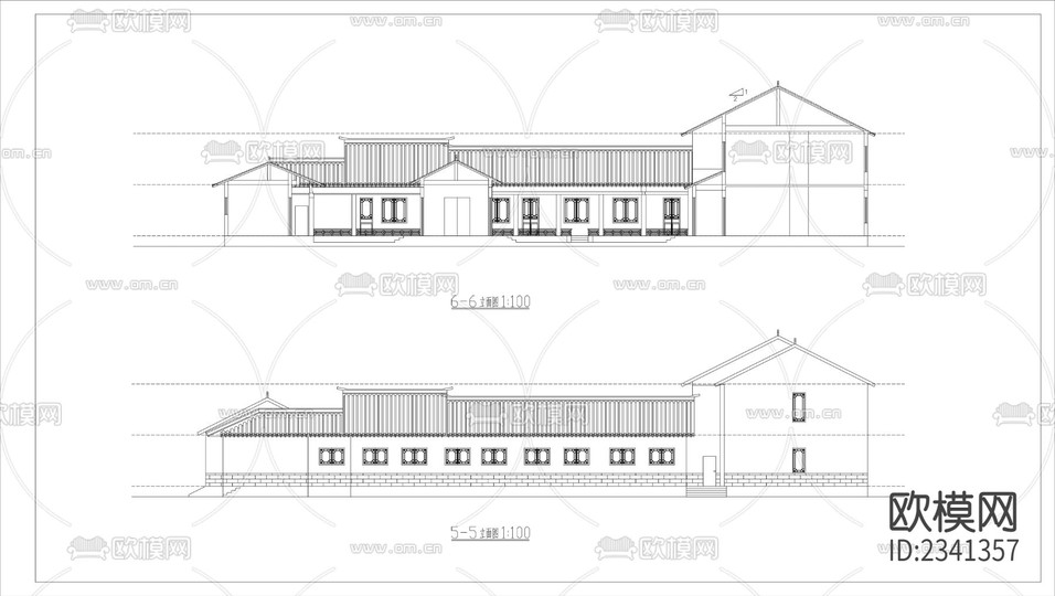 四合院建筑設計CAD施工圖下載(渲染圖6)