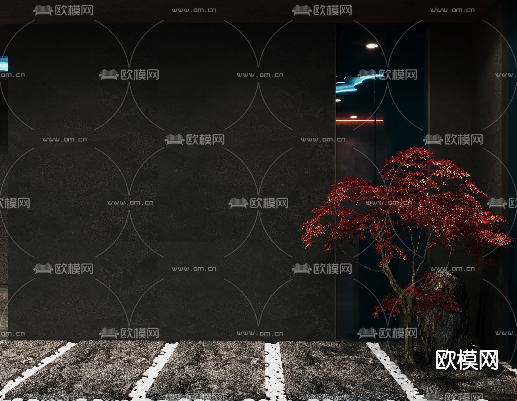 新中式中餐厅3d模型下载（渲染图7）