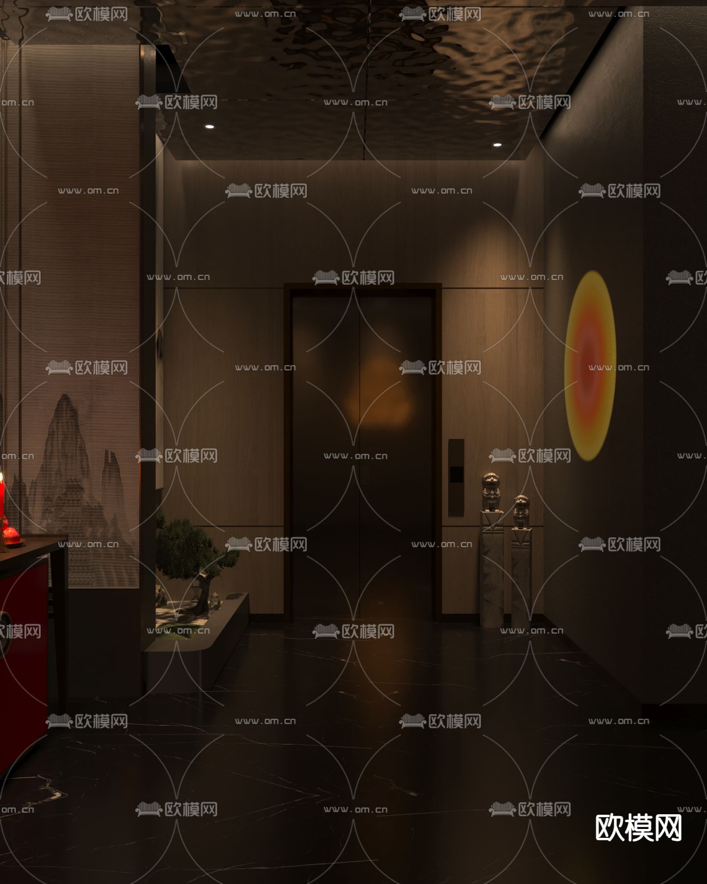 现代足疗接待大厅3d模型下载（渲染图4）