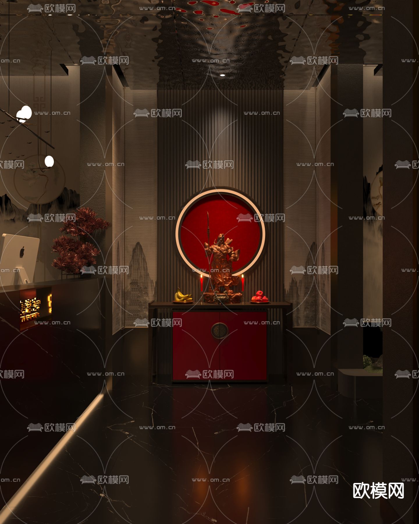 现代足疗接待大厅3d模型下载（渲染图3）