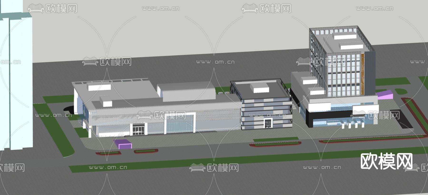 现代客运站车站su模型下载（渲染图3）