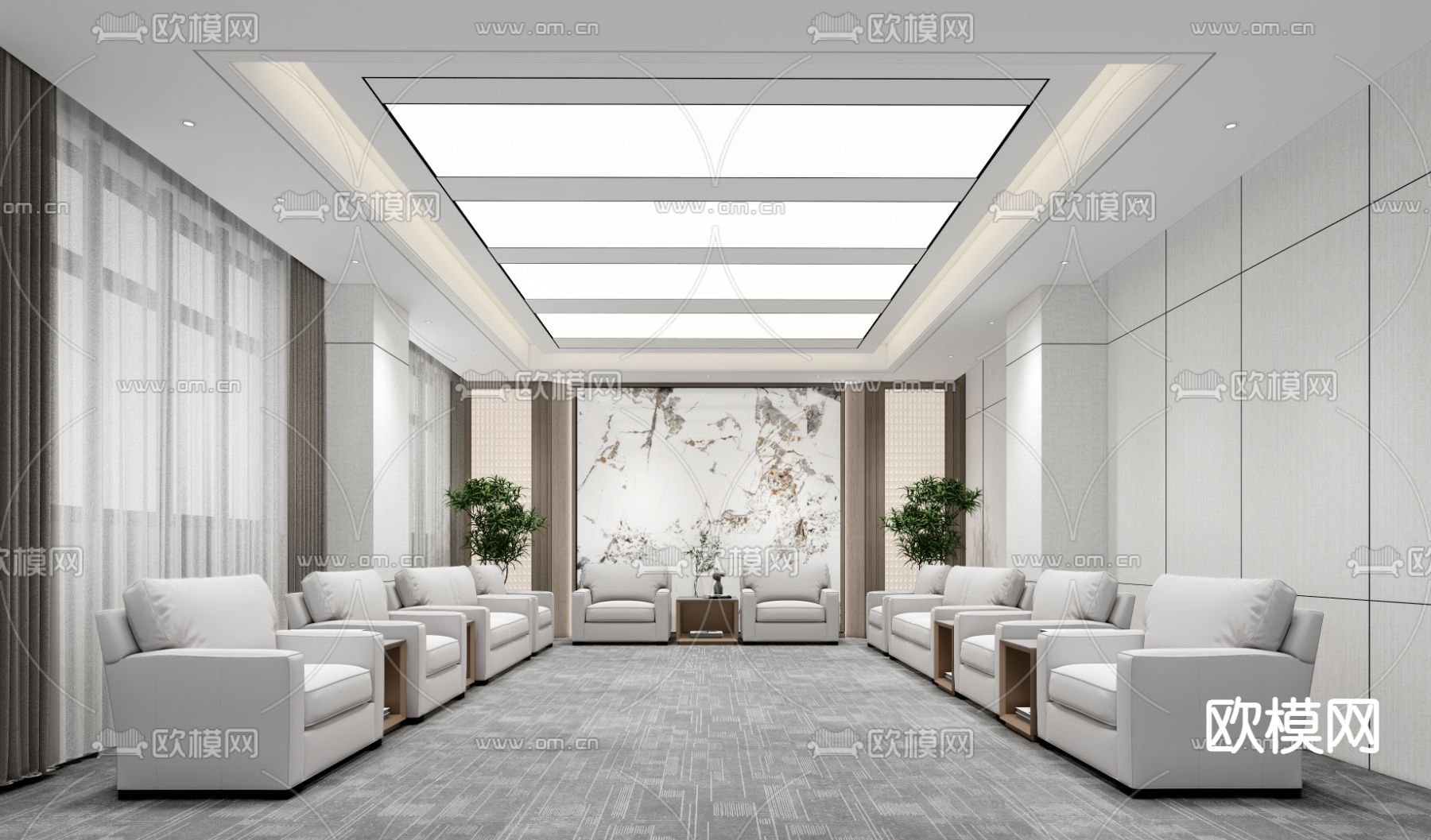 现代贵宾接待室 会客厅su模型