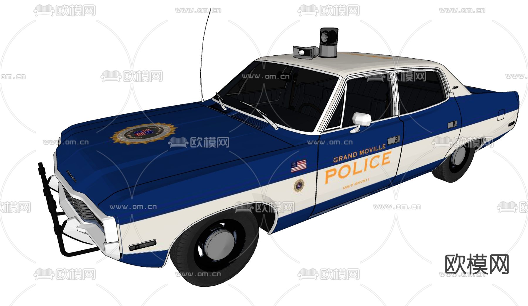 警用汽车 警车su模型下载（渲染图1）