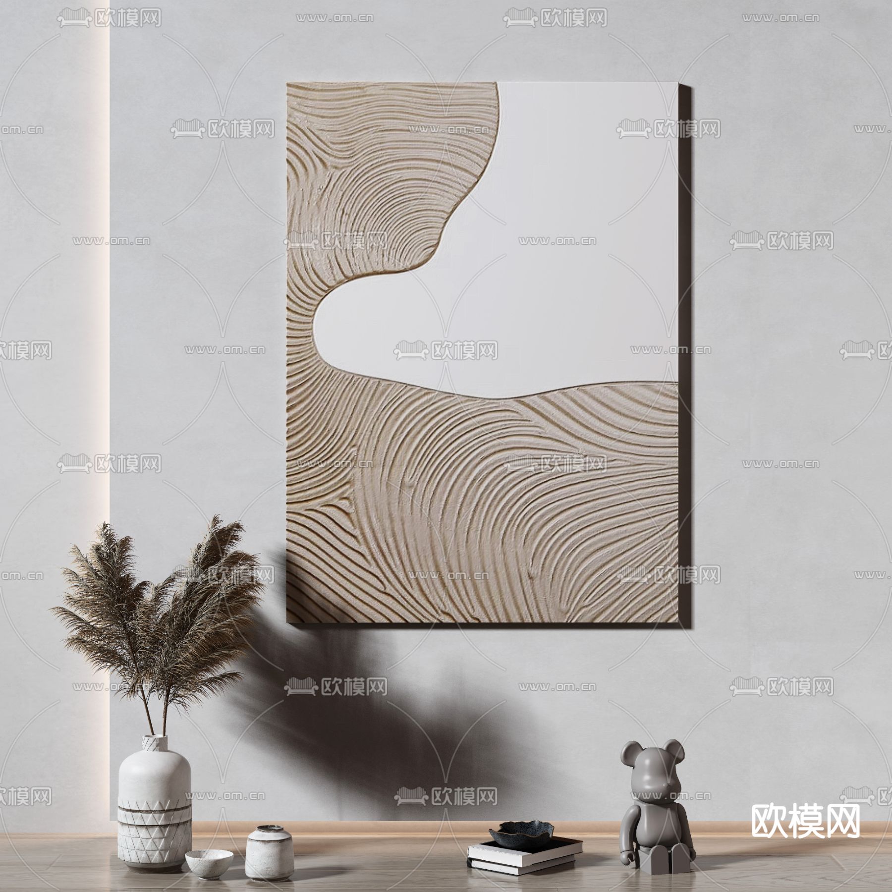 现代抽象画 装饰画3d模型下载_ID12176518_3dmax免费模型-欧模网