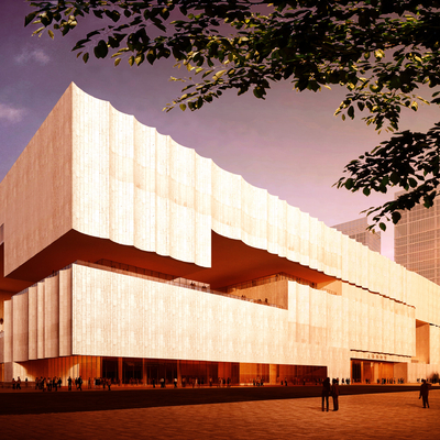 现代博物馆 展览馆外观su模型