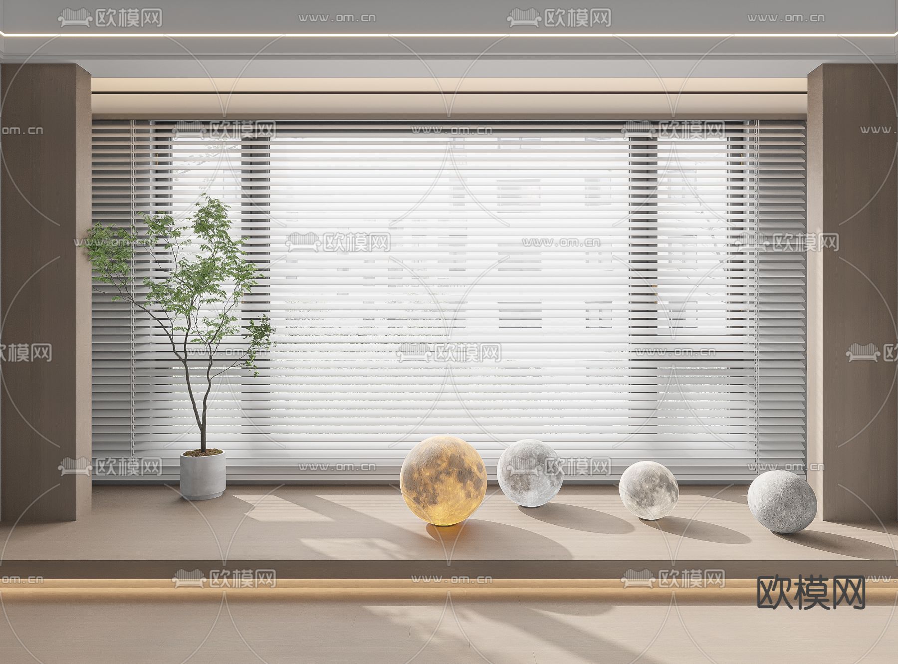 现代百叶帘 折叠帘 拉帘3d模型下载_ID12176107_3dmax免费模型-欧模网