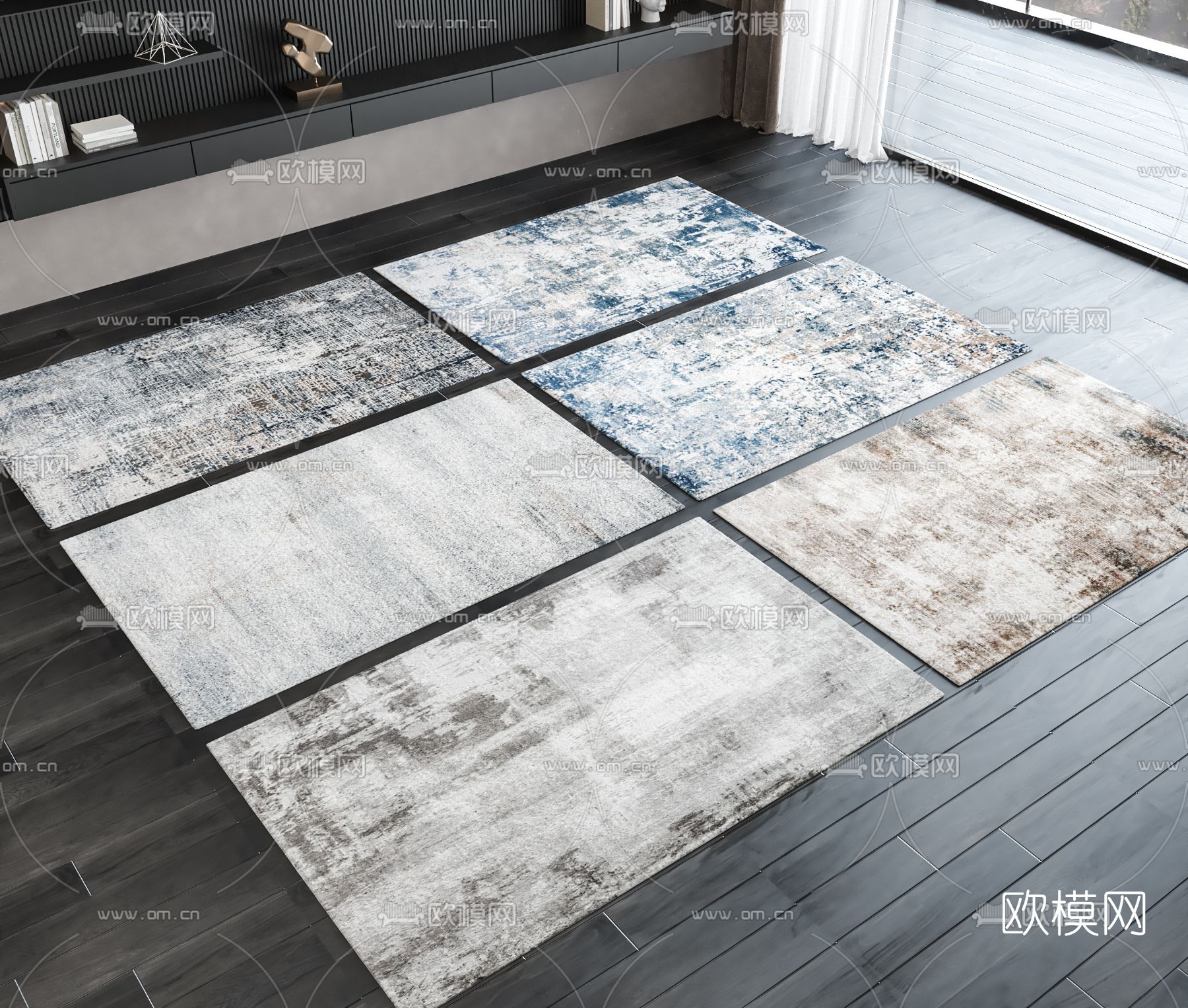 现代地毯3d模型下载