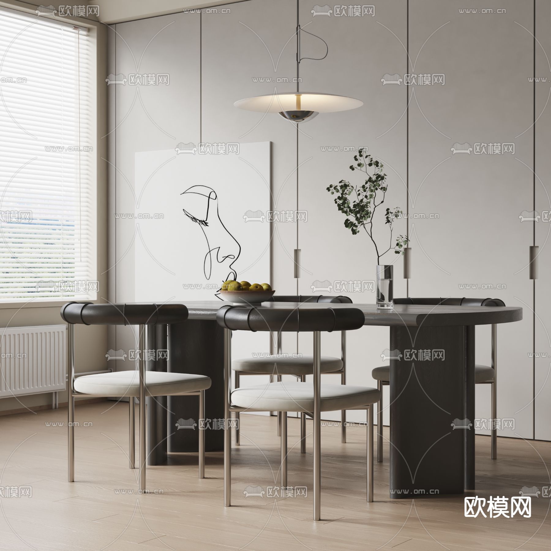 现代餐桌椅3d模型