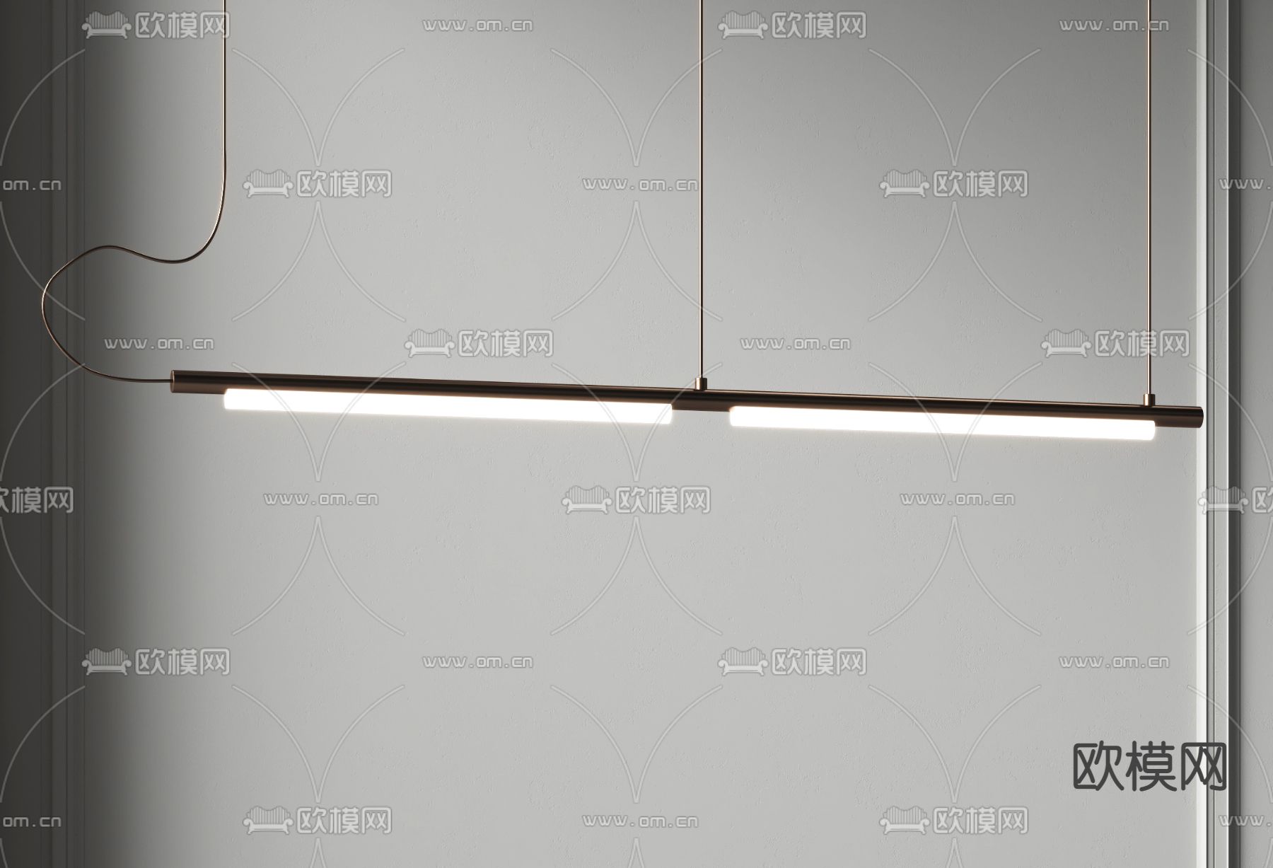 现代条形吊灯3d模型下载