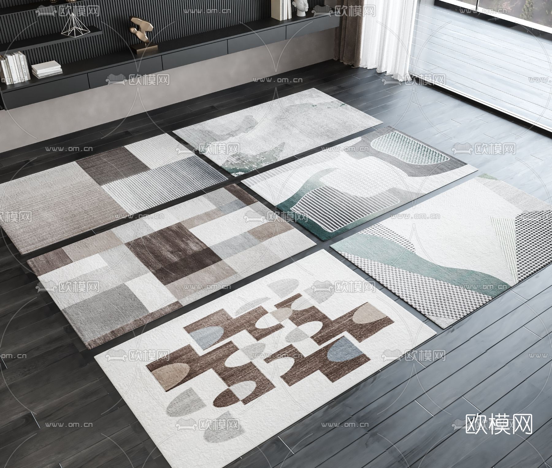 现代地毯3d模型下载_ID12178341_3dmax免费模型-欧模网