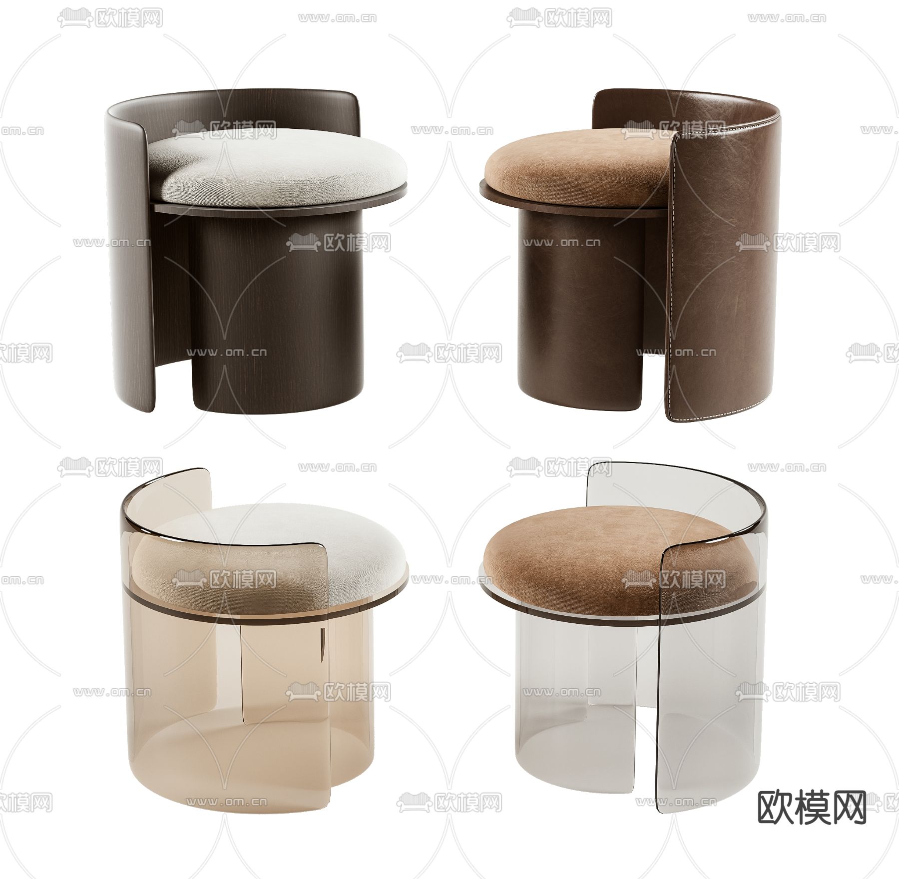 现代凳子 圆凳3d模型