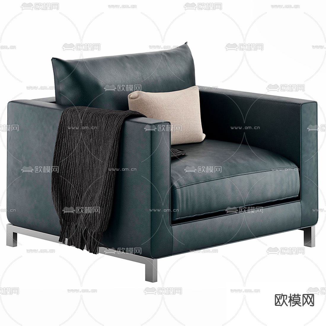 现代单人沙发3d模型下载（渲染图1）