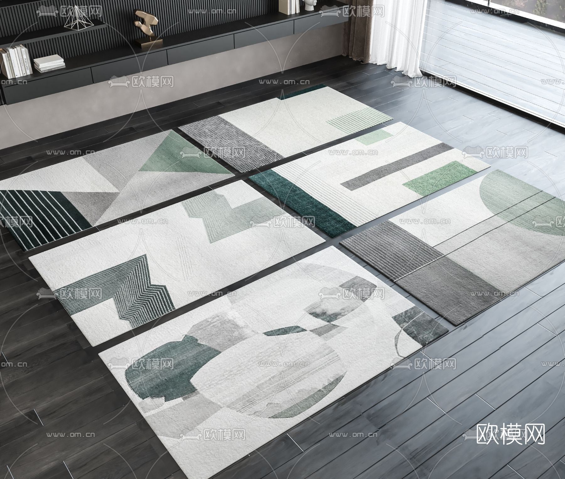 现代地毯3d模型下载_ID12178342_3dmax免费模型-欧模网