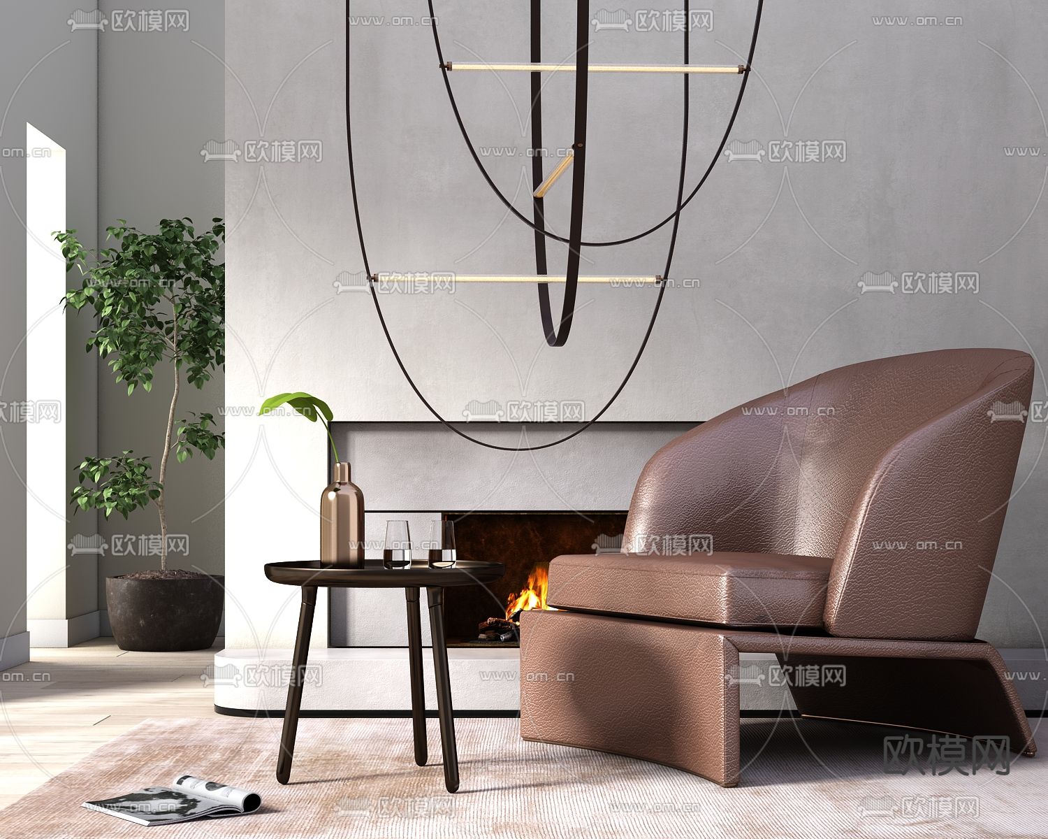 现代休闲沙发3d模型下载