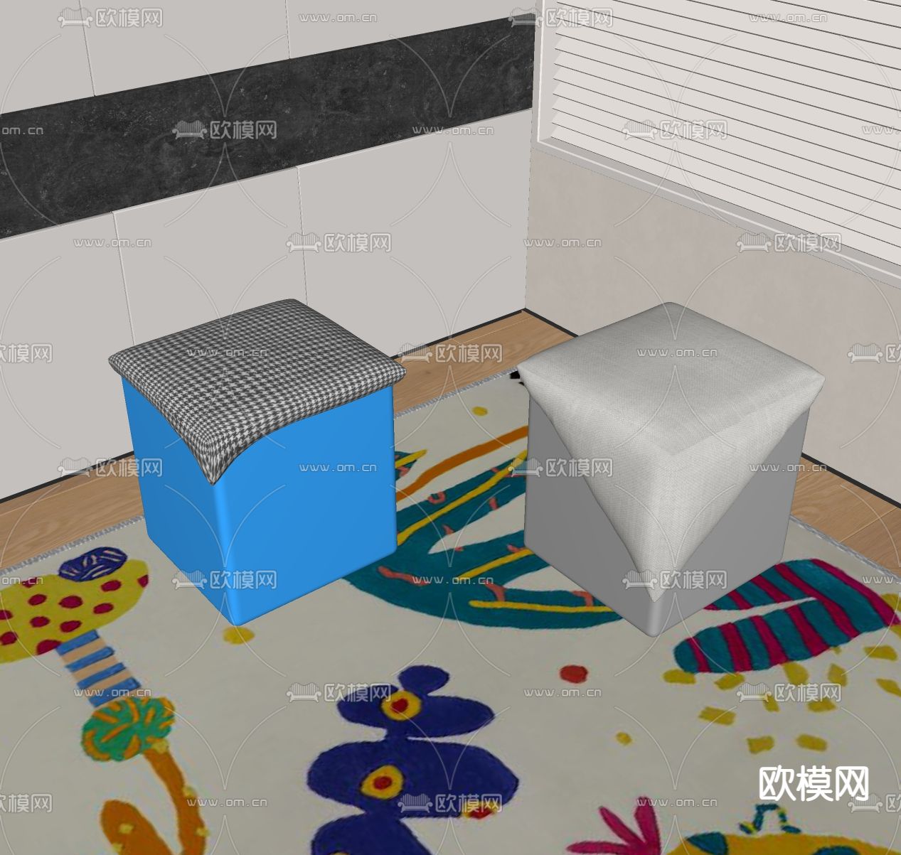 IKEA 凳子su模型下载（渲染图2）