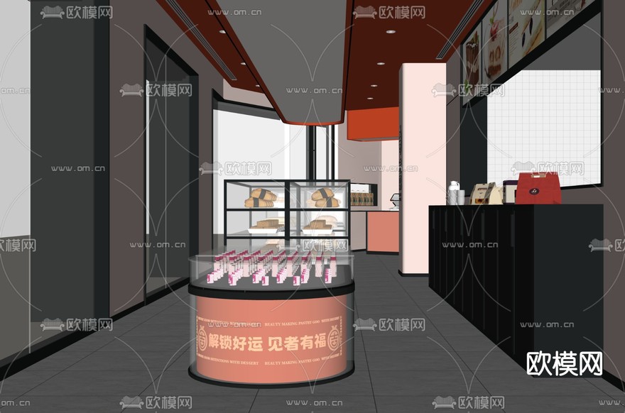 现代面包店su模型下载(渲染图4)