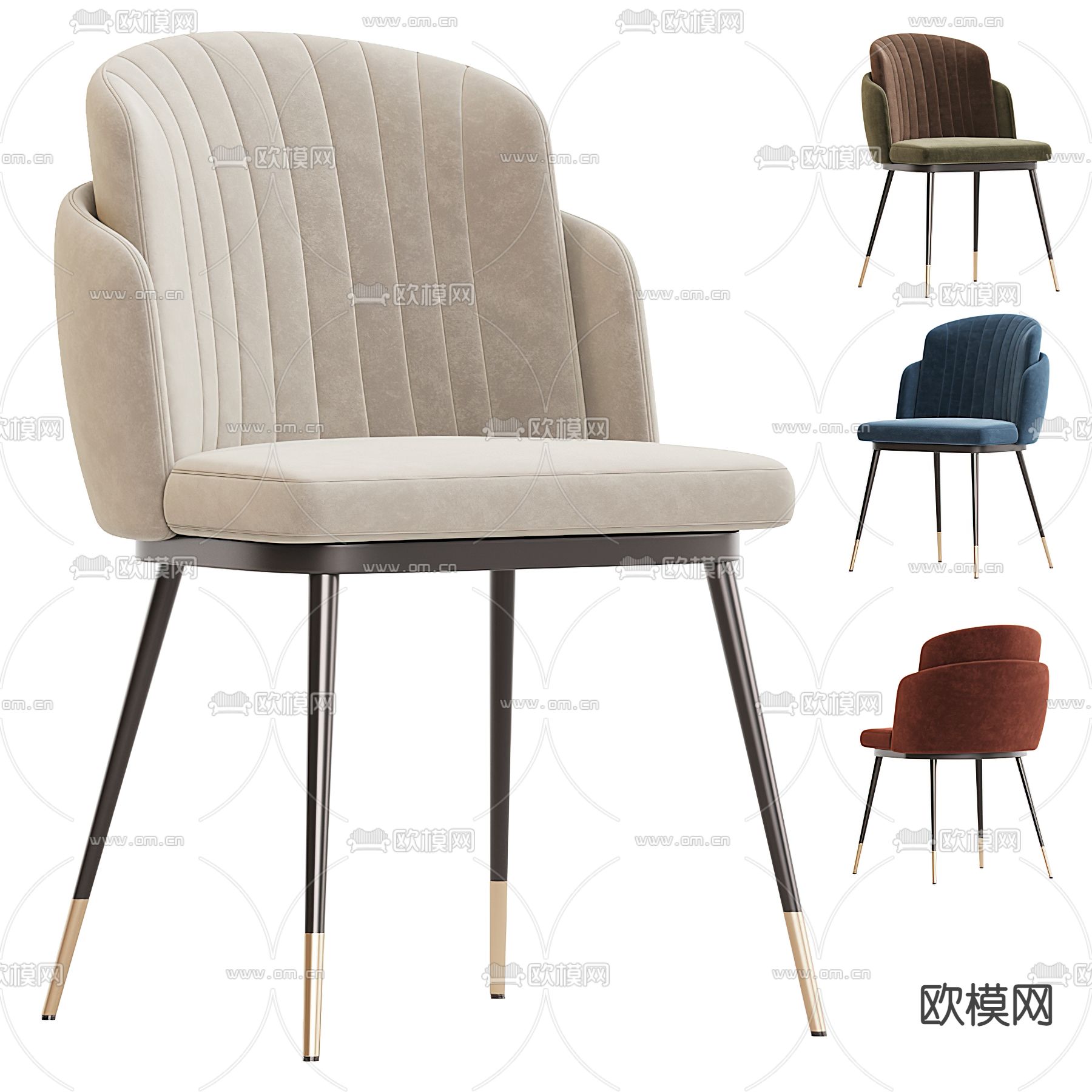 现代单椅子 餐椅3d模型