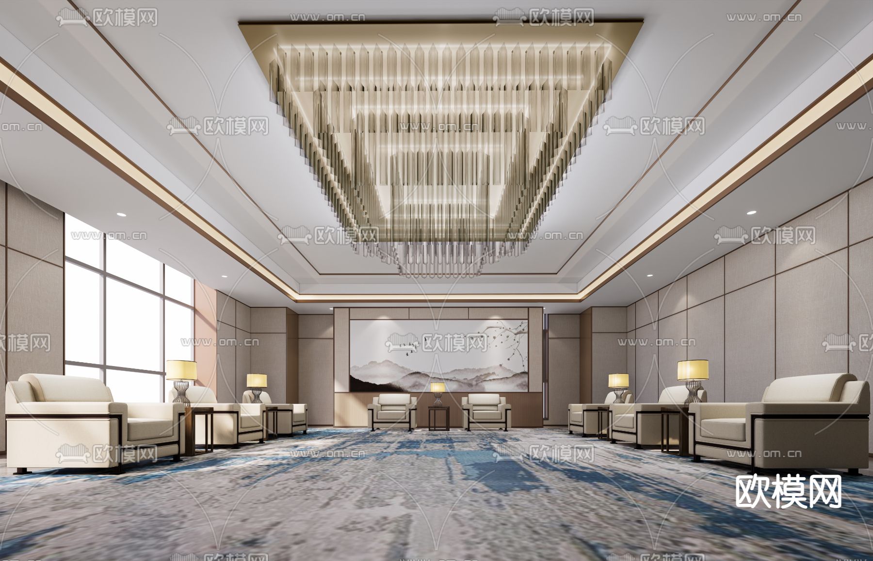 现代会客室 贵宾室su模型下载_ID12173851_sketchup模型下载-欧模网