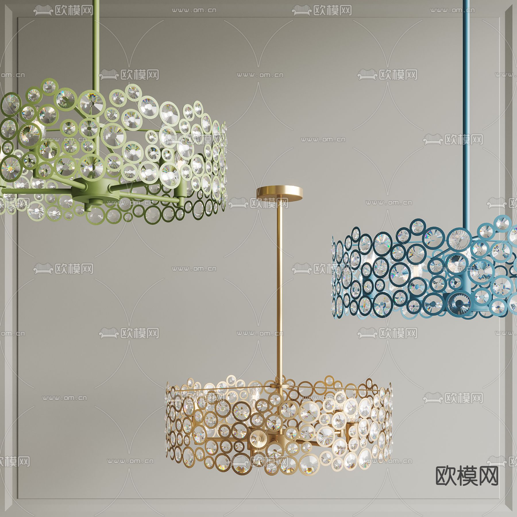 轻奢镂空吊灯 时尚j吊灯3d模型下载