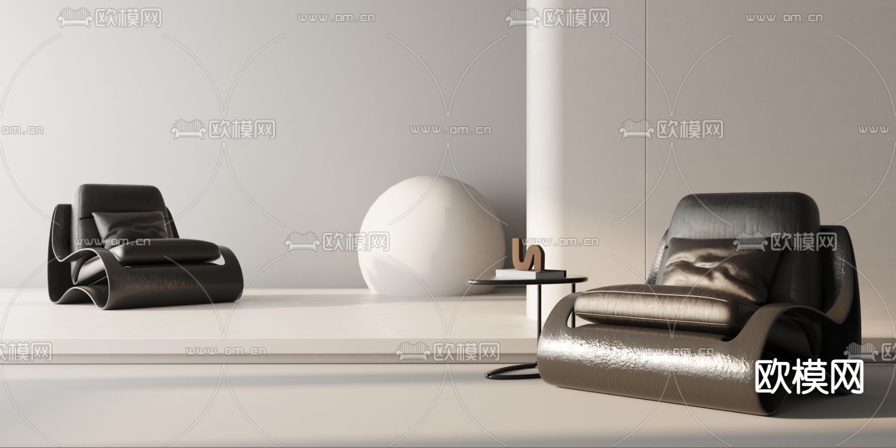 现代单人沙发3d模型下载