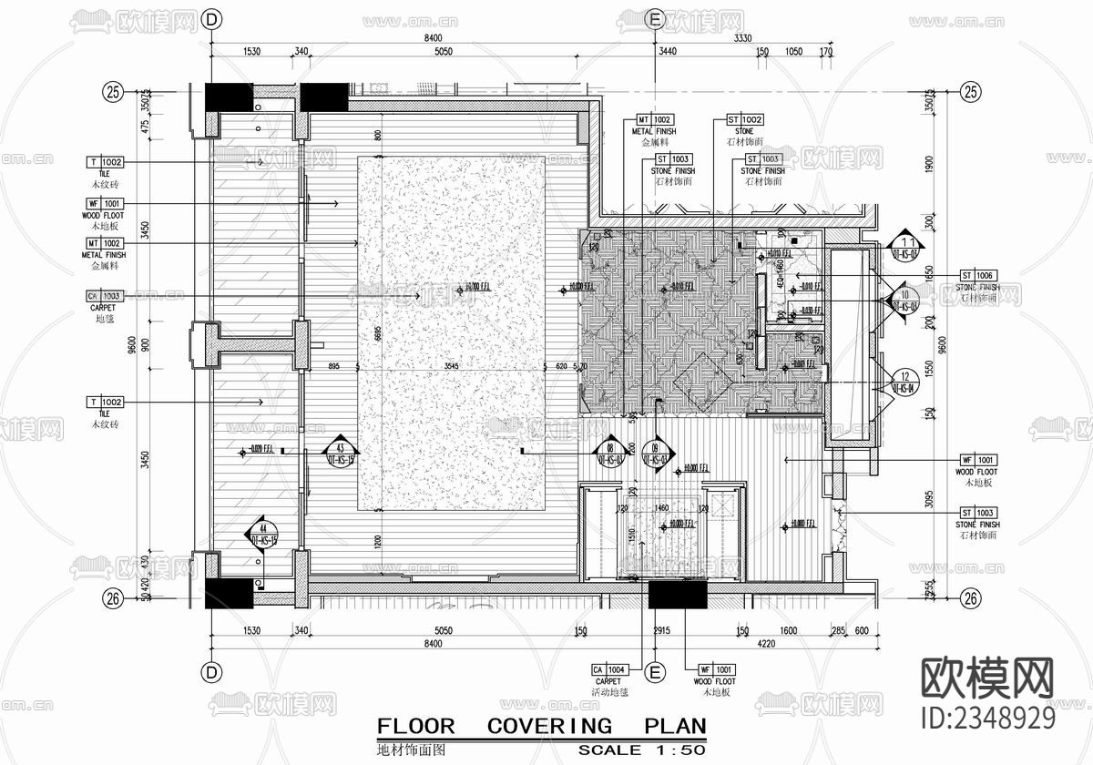 100㎡酒店客房CAD施工图下载（渲染图5）