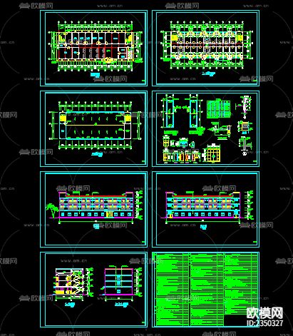 小型办公楼建筑CAD施工图下载（渲染图1）