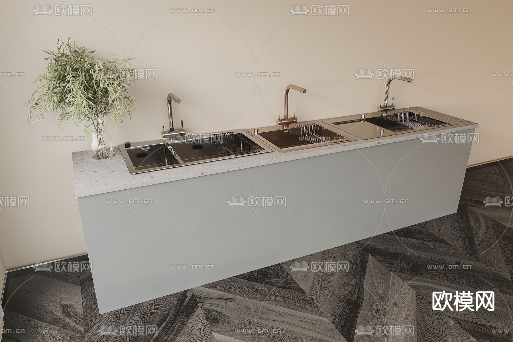 现代洗手盆 洗菜盆3d模型