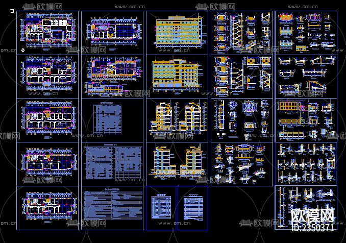 多层办公楼cad施工图下载（渲染图5）