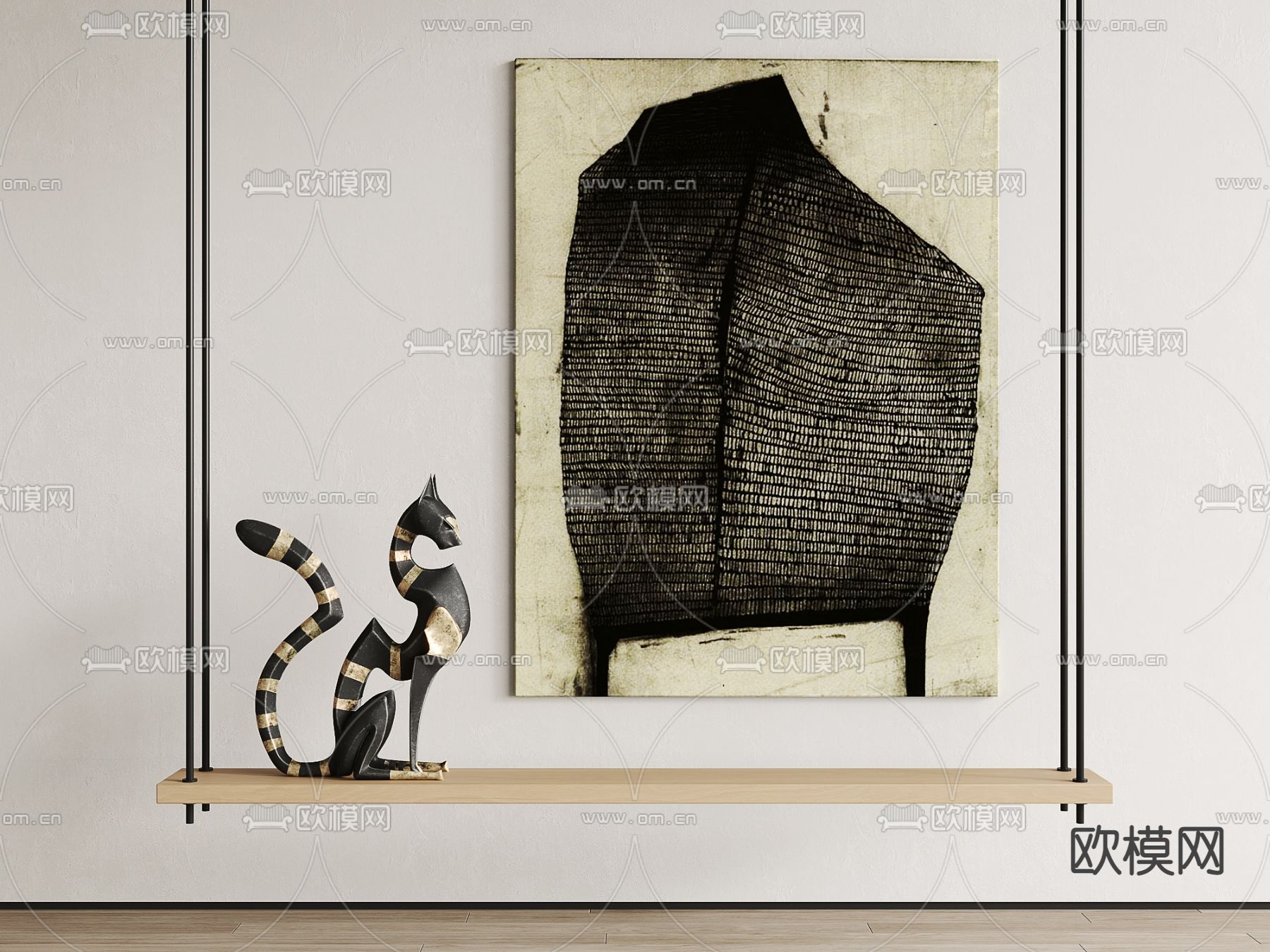 现代装饰挂画su模型