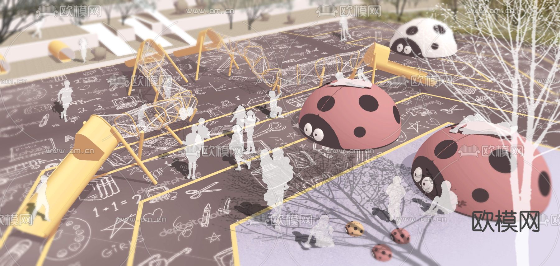 现代公园儿童攀爬区psd下载