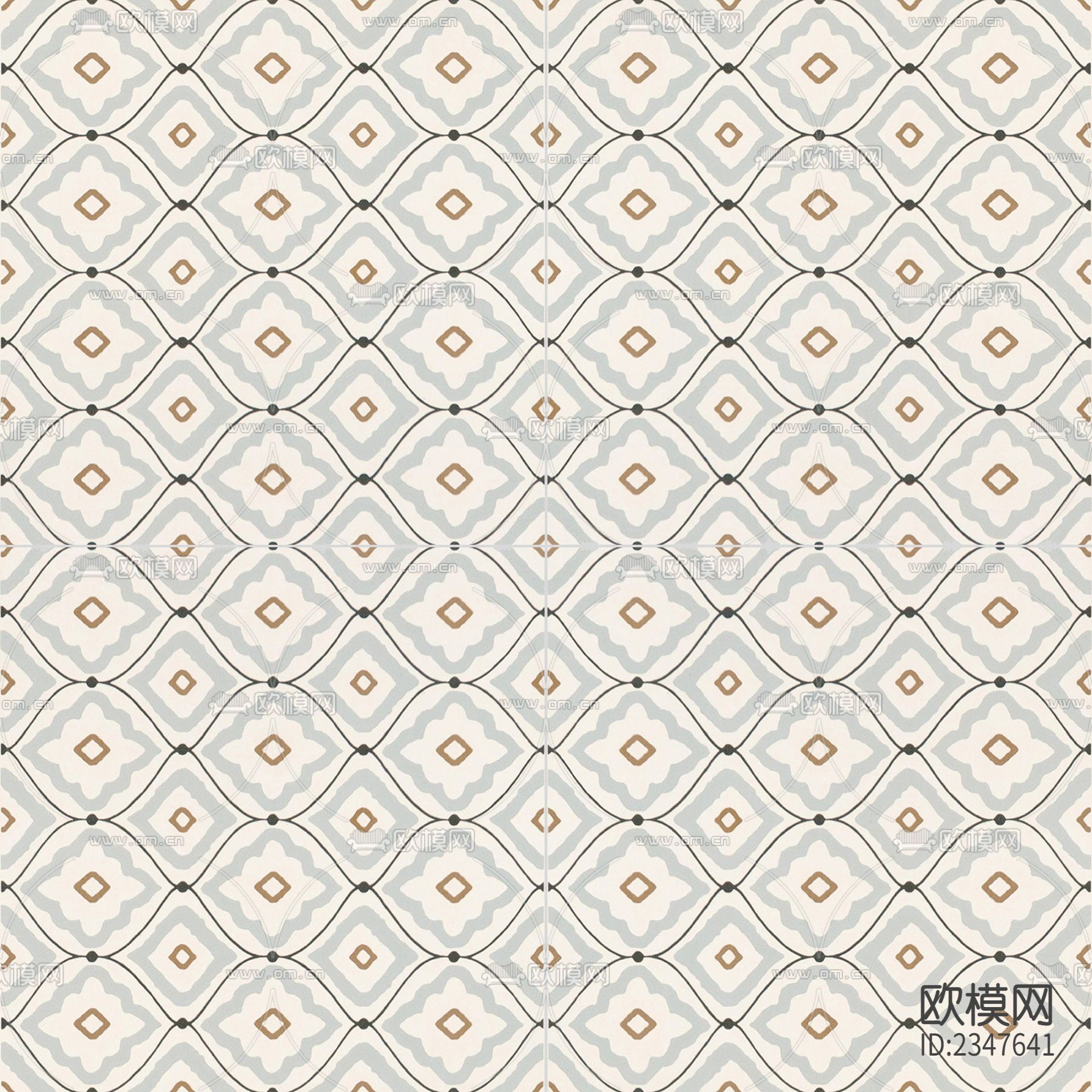 复古小众花砖贴图下载