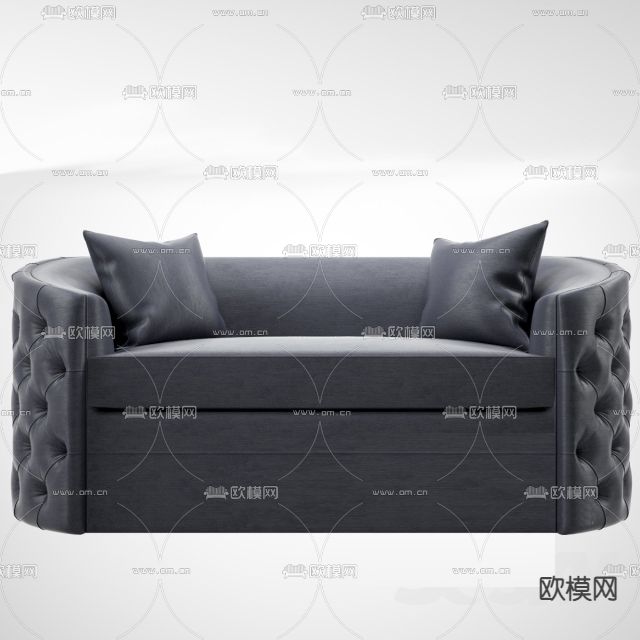 简欧皮革创意单人沙发免费3d模型下载