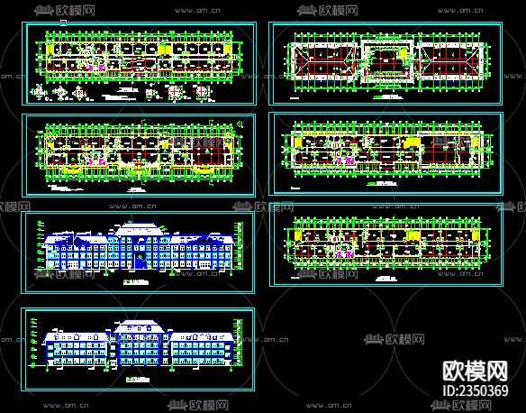 办公楼建筑cad施工图下载（渲染图3）